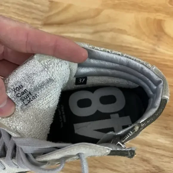 P448 prisma sneakers womens 37 US 7 grey suede skate zip - Picture 10 of 10